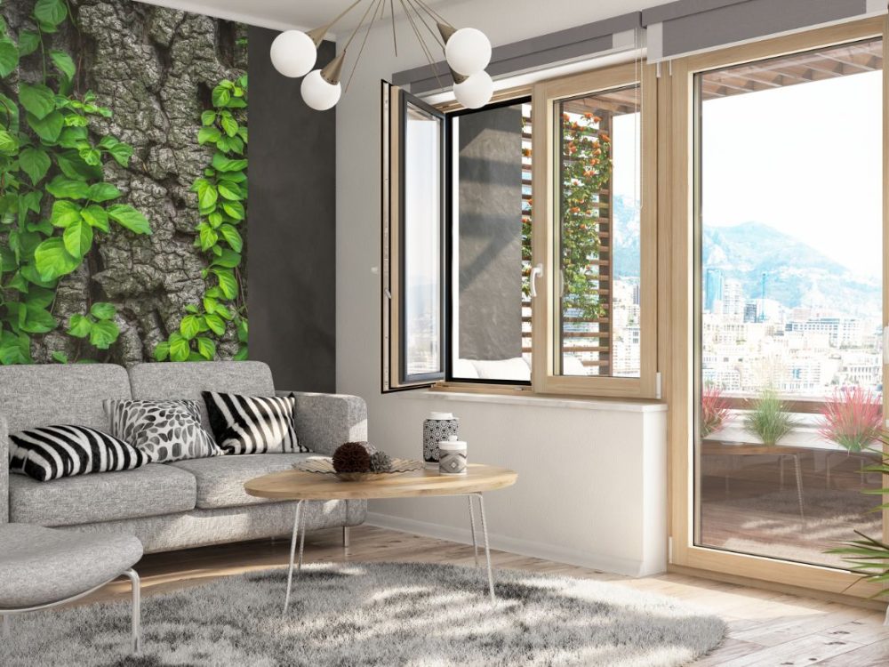 Drzwi Balkonowe Duoline 68 Sosna nie malowana Salon Blok 4K