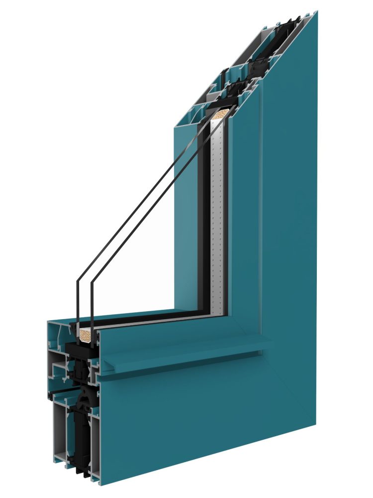 MB-70 Aluminiumfenster 3 Fenster Projekt Hamburg MB 70 HI RAL 5021