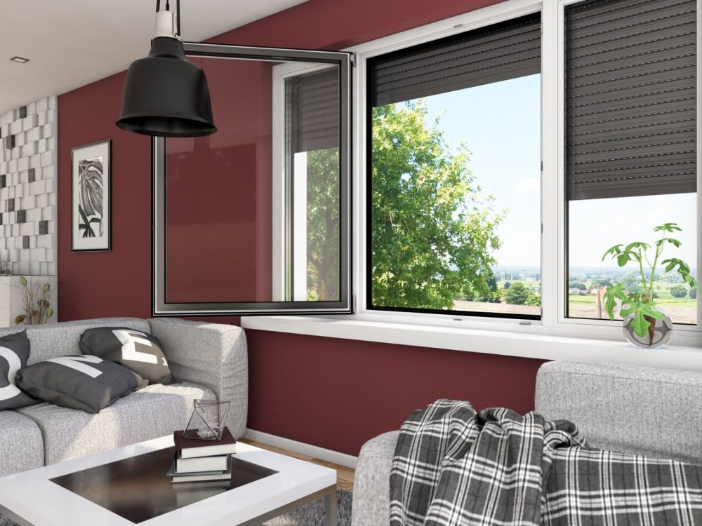 Salon Duoline 78 Biale Antracyt Roleta Antracyt 4K